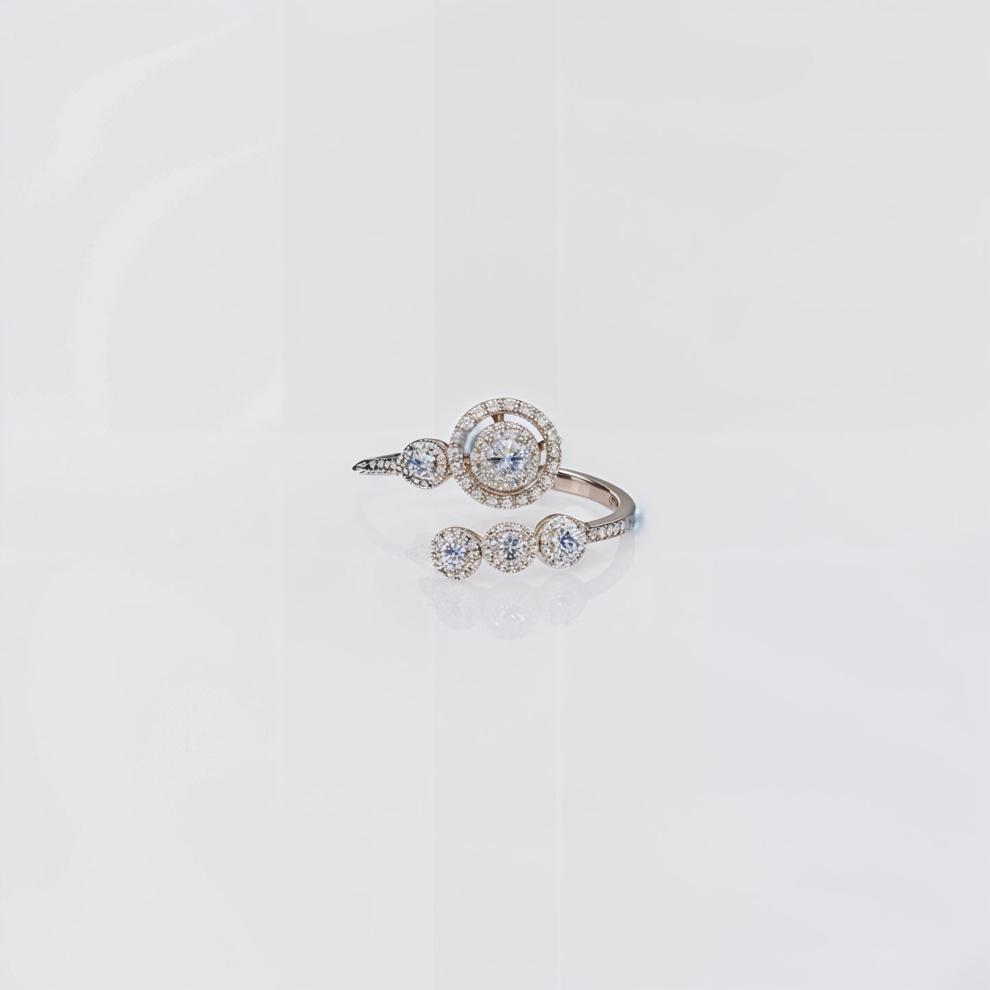 “Celestial Orbit Halo Adjustable Ring – Italian 92.5 Silver & CZ Brilliance”