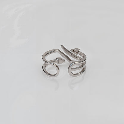 “Waves of Elegance Adjustable Ring – Italian 92.5 Silver with CZ Sparkle”
