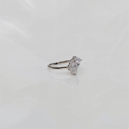 “Floral Radiance Adjustable Ring – Italian 92.5 Silver with CZ Brilliance”