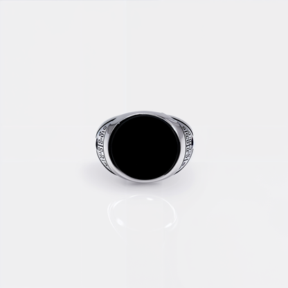 Turkish Style Men’s Silver Ring with Black Onyx