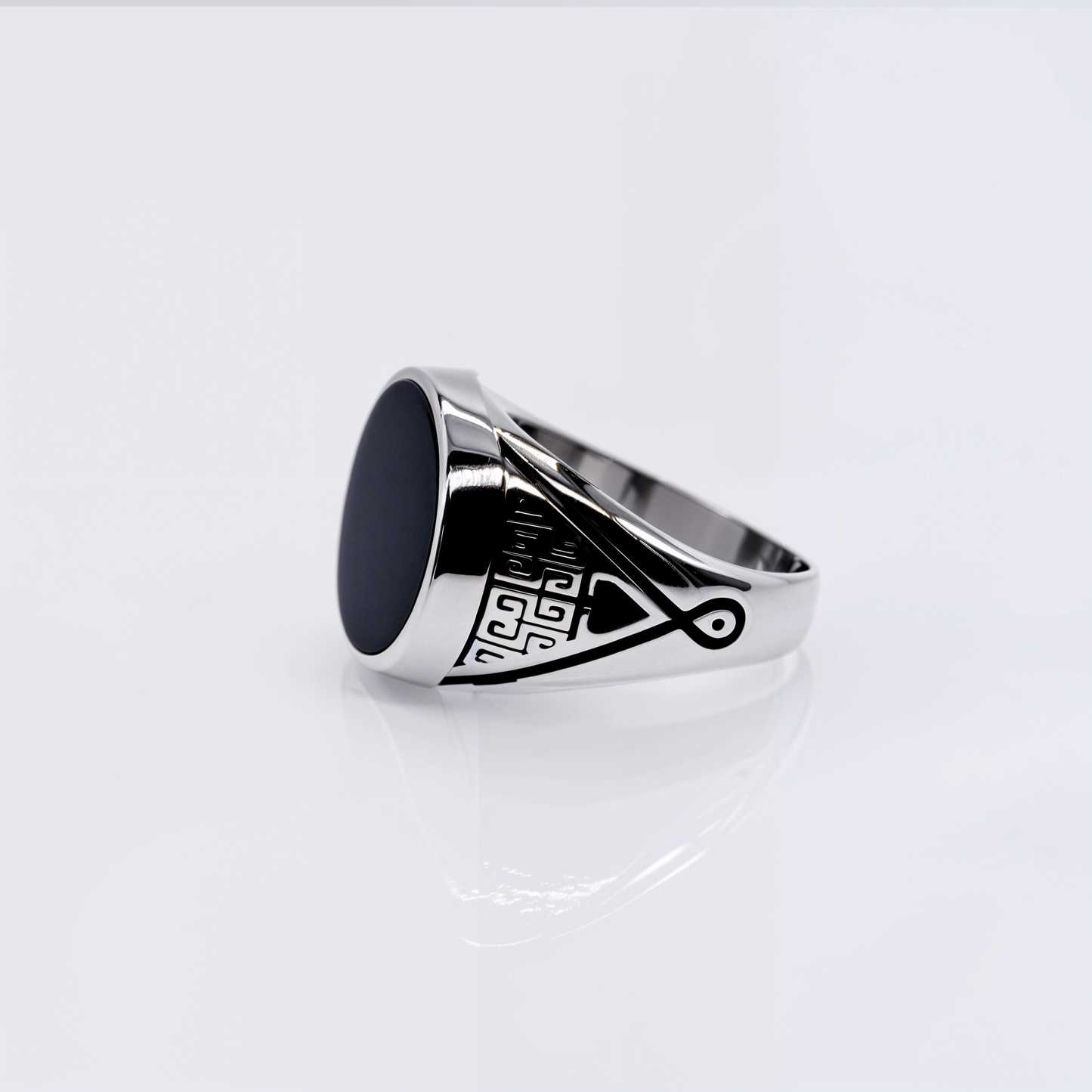 Turkish Style Men’s Silver Ring with Black Onyx