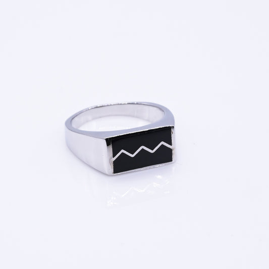 Turkish Style Men’s Silver Ring with Black Onyx