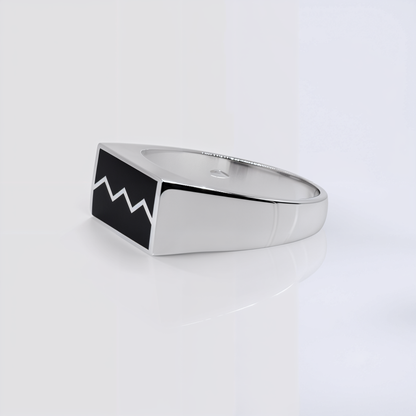 Turkish Style Men’s Silver Ring with Black Onyx