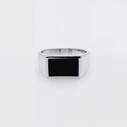 Turkish Style Men’s Silver Ring with Black Onyx