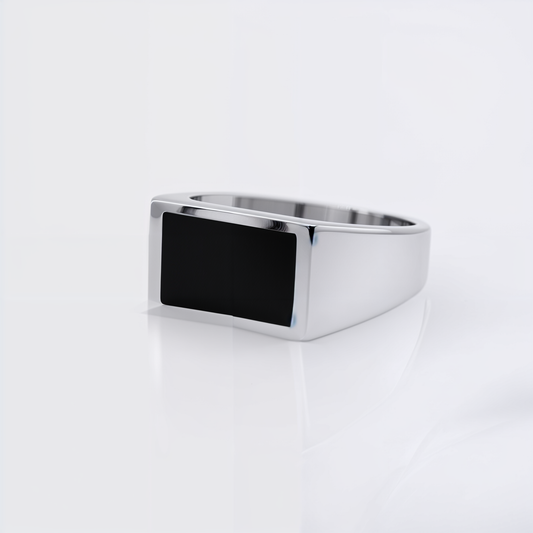 Turkish Style Men’s Silver Ring with Black Onyx